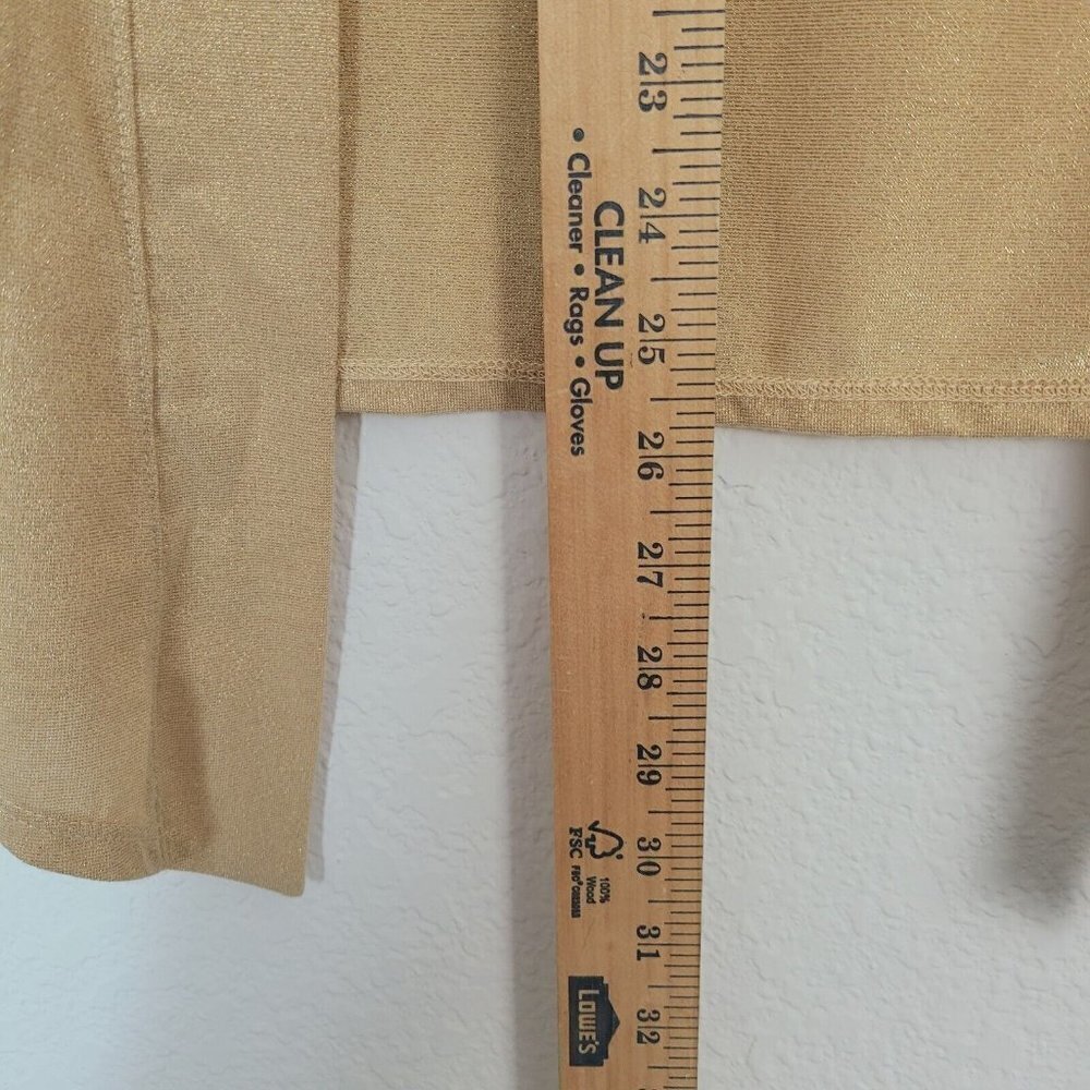 Vintage Additions By Chico's Cardigan Sz 0 Small Mustard Gold W/ Metallic Knit - Picture 6 of 8